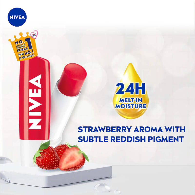 Nivea Fruity Shine Strawberry Lip Balm, 4.8g