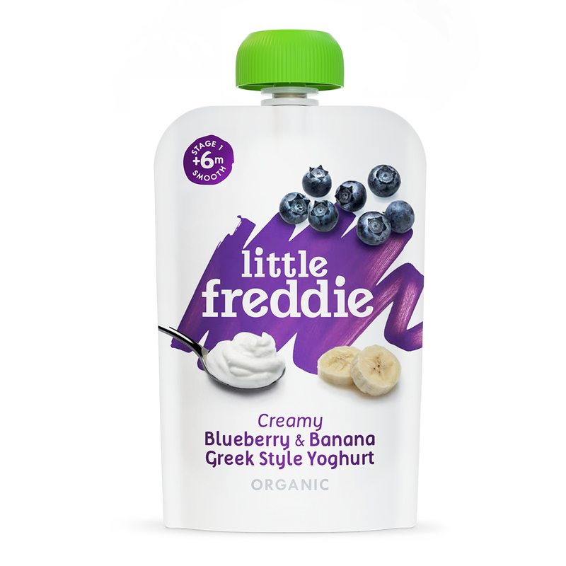 Little Freddie Organic Creamy Blueberry & Banana Greek Style Yoghurt 100g