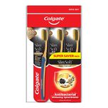 Colgate Slim Soft Gold Charcoal Toothbrush, 3pcs