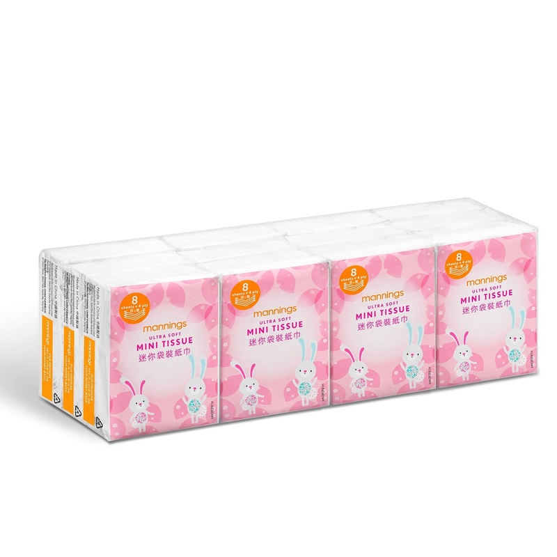 Mannings Ultra Soft Mini Tissue - Bunny 12 Bags