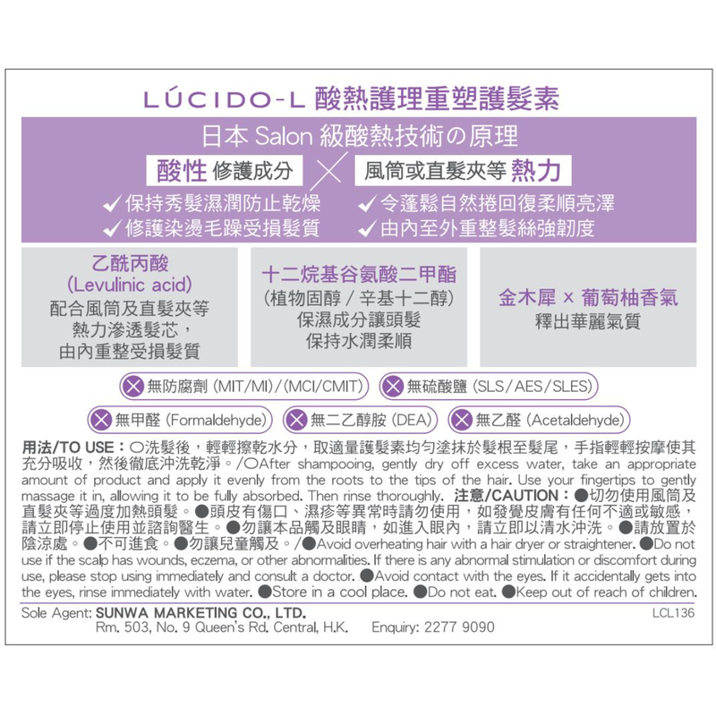 Lucido-L酸熱護理重塑護髮素 380克