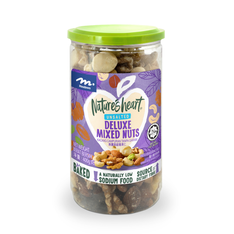 Meadows Nature's Heart Unsalted Deluxe Mixed Nuts 400g