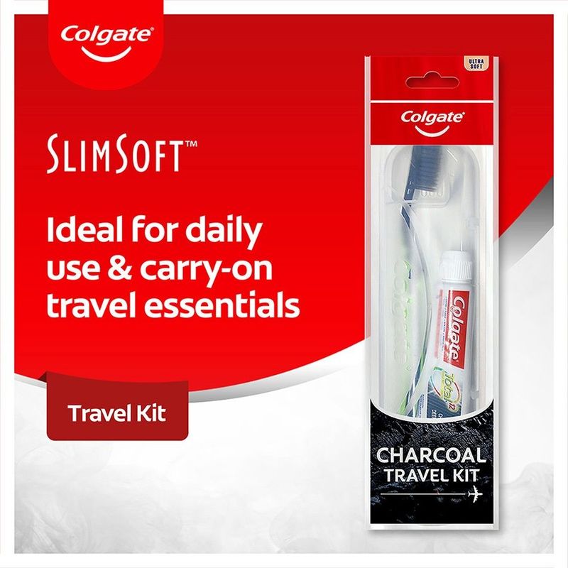 Colgate Charcoal 35G+Slim Soft TB Travel Kit