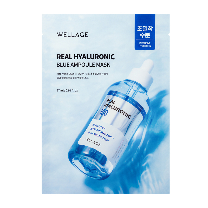 Wellage Real Hyaluronic Blue Ampoule Mask 5pcs