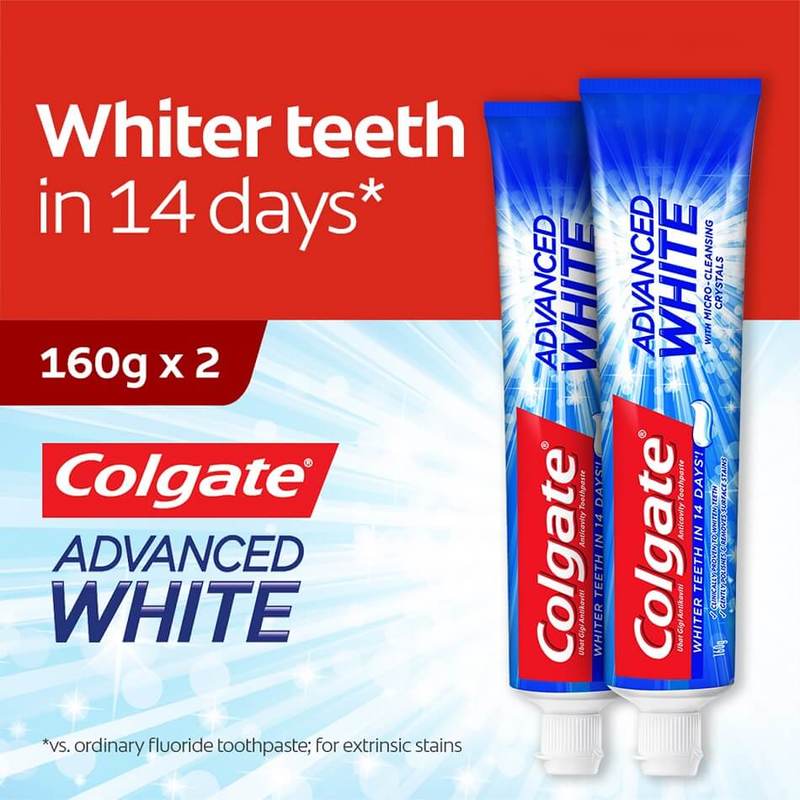 Colgate Advanced White Toothpaste Value Pack, 2x160g