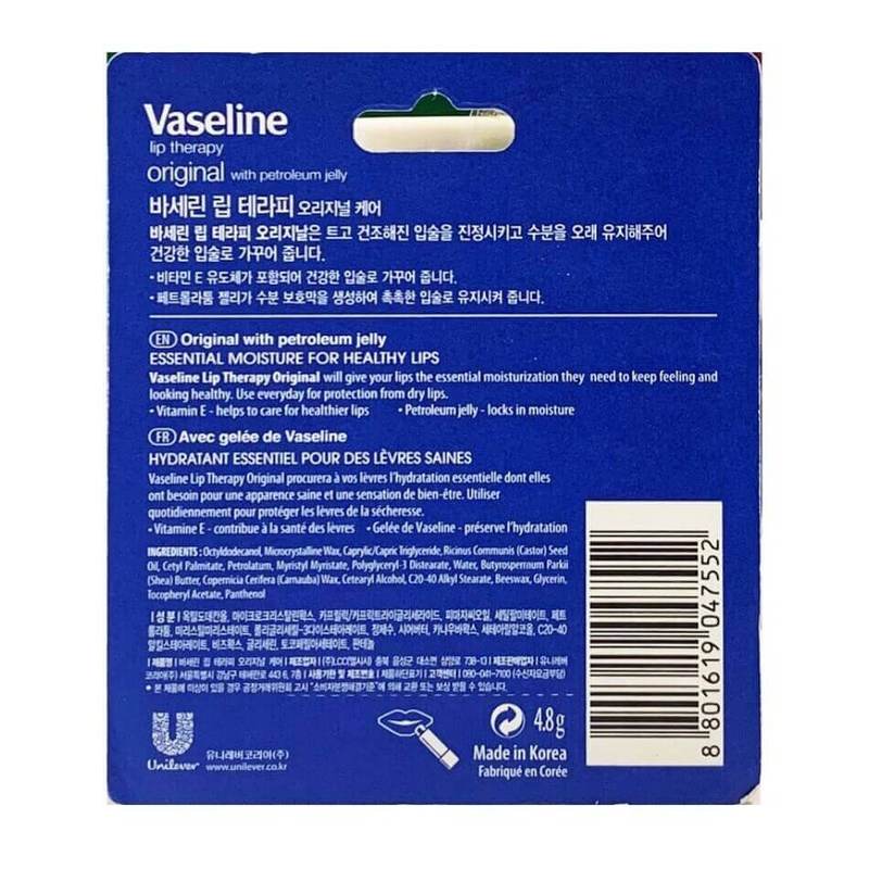 Vaseline Lip Therapy Original Stick, 4.8g