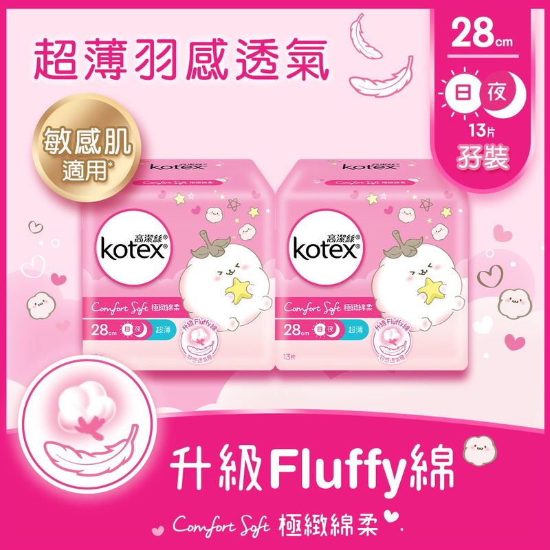 Kotex Comfort Soft Ultra Thin 28cm 13pcs x 2 Bags