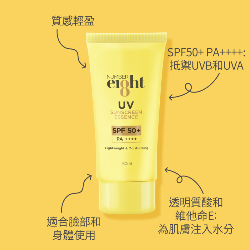 NUMBER eI8ht UV Sunscreen Essence SPF50+ PA++++ 50ml