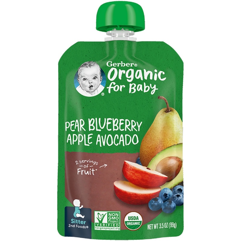 Gerber Organic Pear Blueberry Apple Avocado 99g