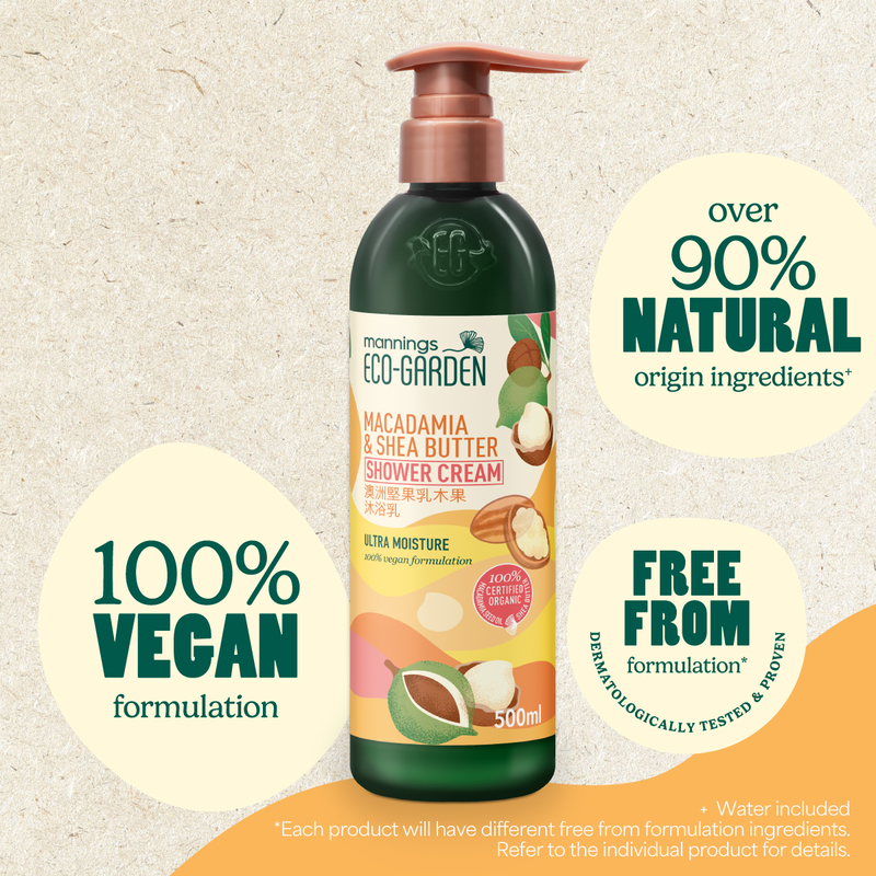 Mannings Eco-Garden Macadamia & Shea Butter Ultra Moisture Shower Cream 500ml
