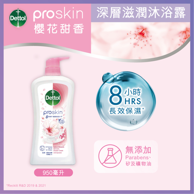 Dettol ProSkin Sakura Blossom Skincare Shower Cream 950g