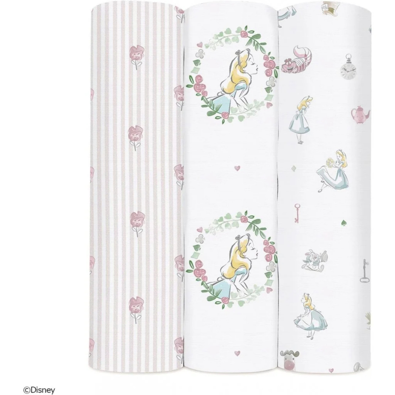 Aden+Anais Essential Swaddle (Disney Alice In Wonderland) 3pcs