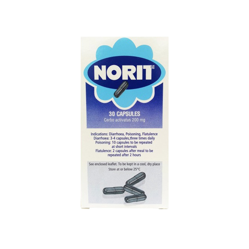 Norit Carbo Activatus 200mg, 30 capsules