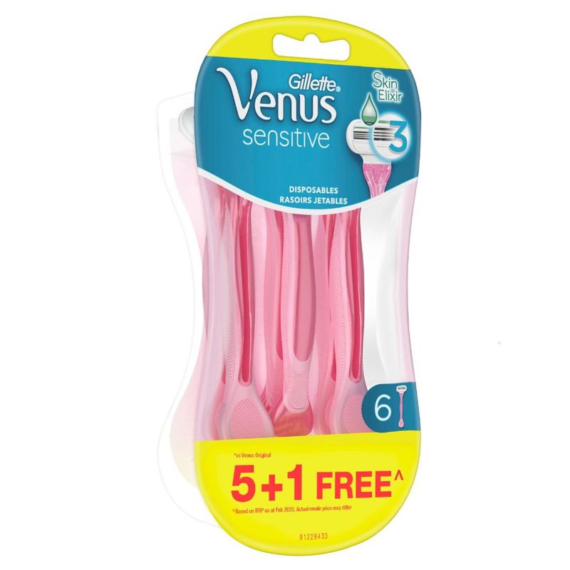 Gillette Venus Sensitive Women's Disposable Razors 6 count, Women's  Shaving, Shaving, Toiletries