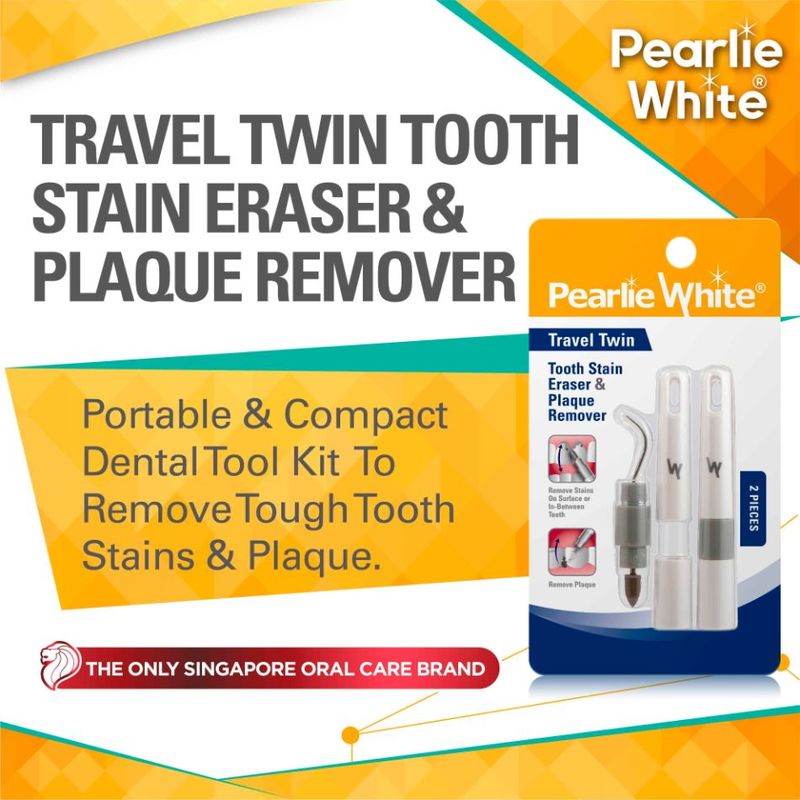 Pearlie White Travel Twin Plaque and Tooth Stain Remover