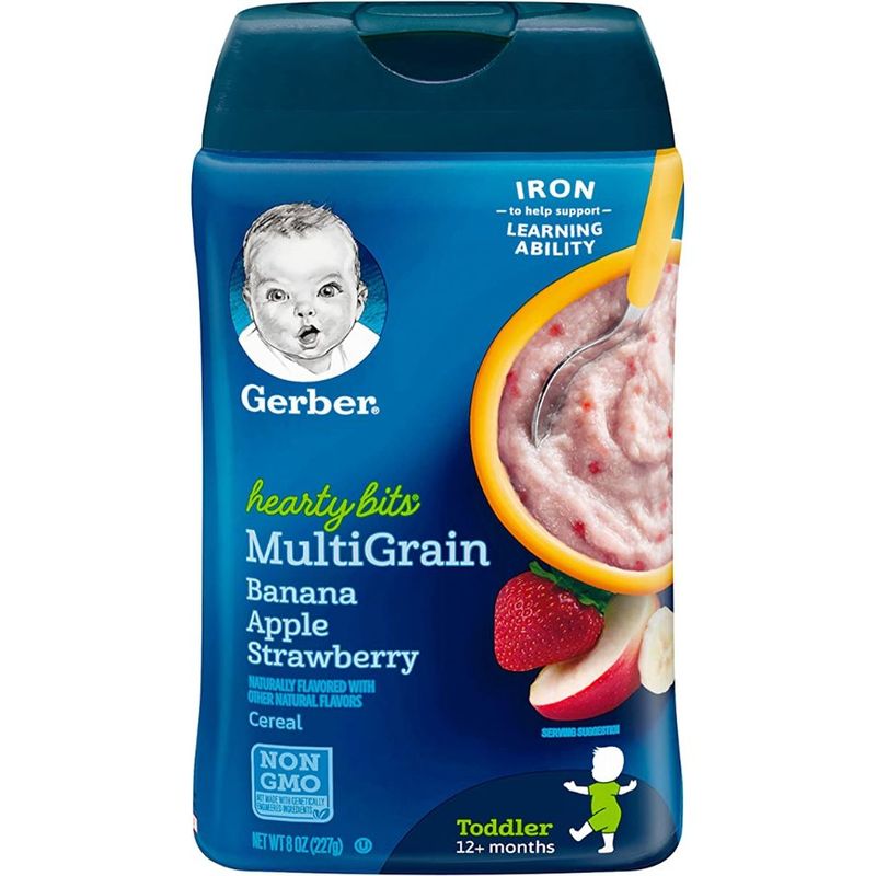 Gerber Hearty Bits MultiGrain Banana Apple Strawberry Cereal, 227g