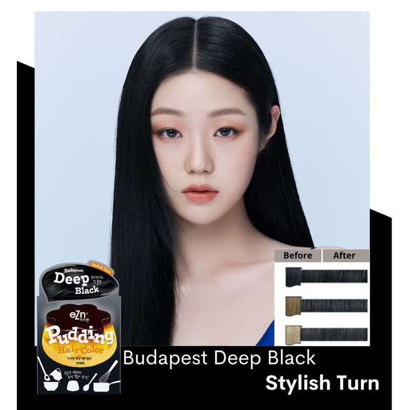 eZn Pudding Hair Color Budapest Deep Black 70ml+70ml