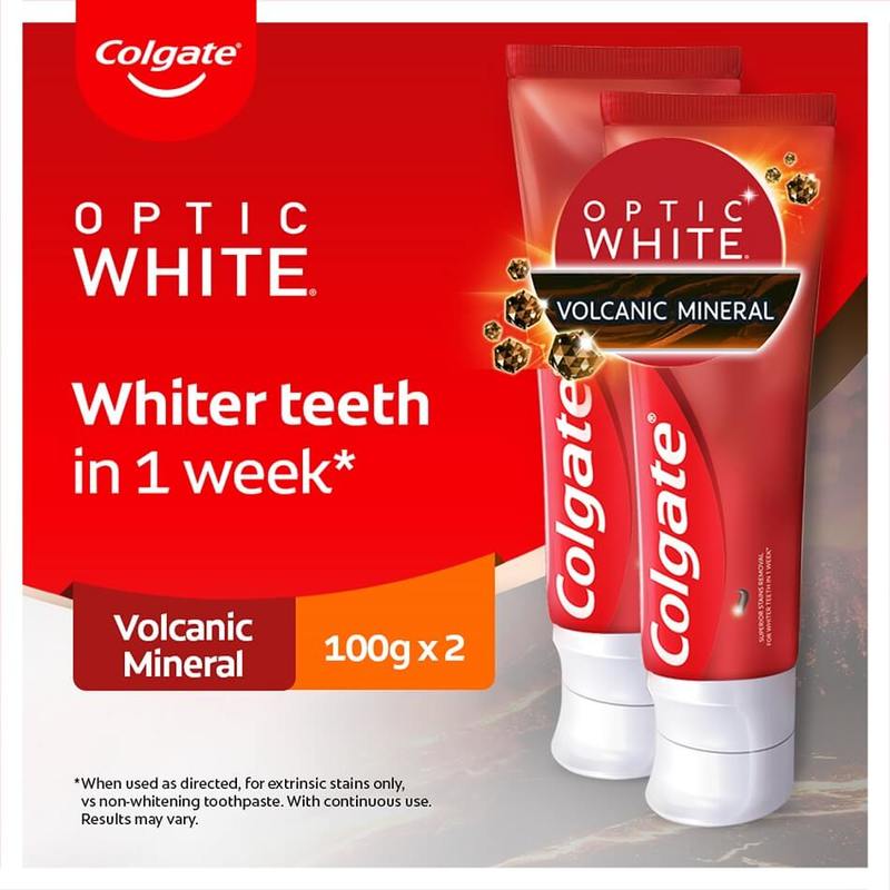 Colagte Total Optic White Volcanic 100g Twinpack