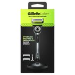 GilletteLabs with Exfoliating Bar Razor, 1 Handle, 2 Blade Refills, Stand
