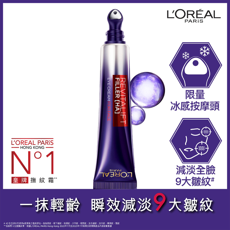 L'Oreal Paris Revitalift Filler Eye Cream For Face (With metal head applicator) 30ml