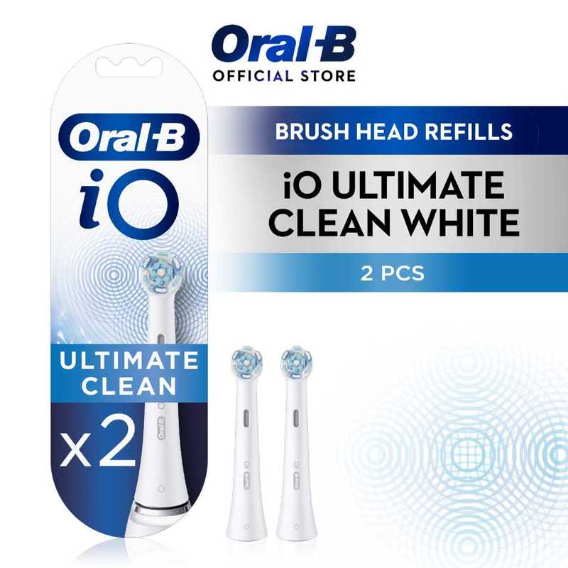 Oral-B iO Ultimate Clean Replacement Brush Heads, 2-Count, White