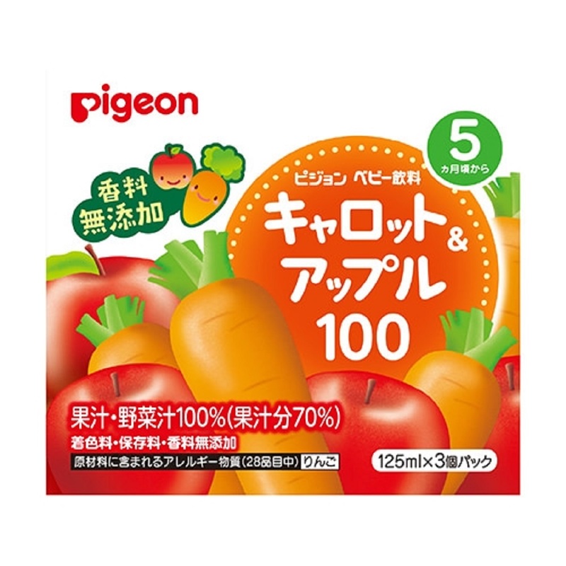 Pigeon紅蘿蔔蘋果汁 125毫升 x 3盒