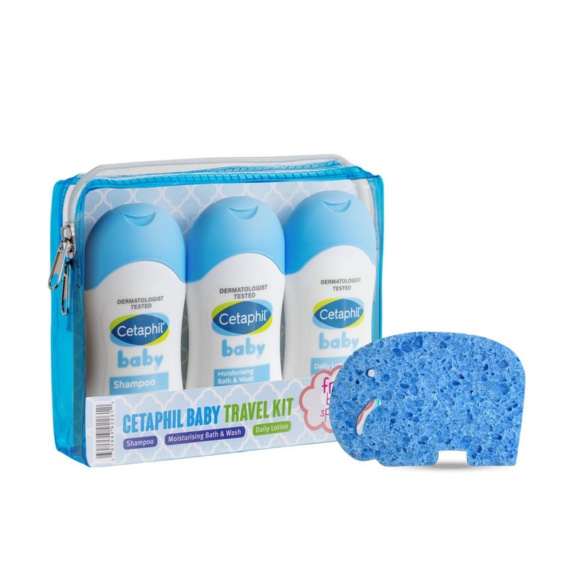 Cetaphil Baby Shampoo + Bath & Wash + Lotion 50ml + FREE Bath Sponge