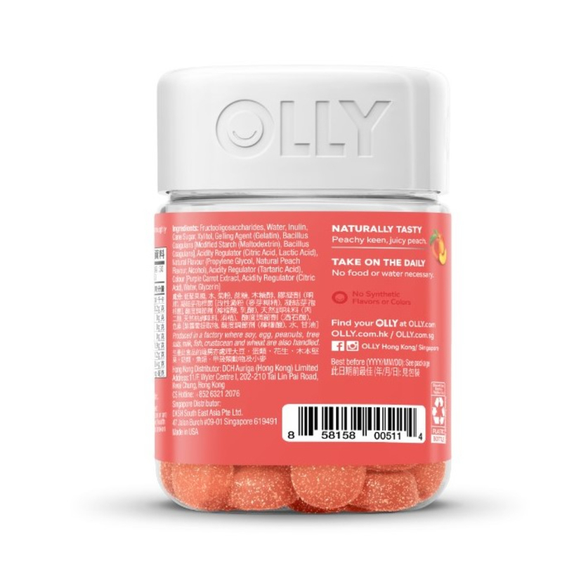 Olly Probiotic + Prebiotic Gummy Supplement 30pcs