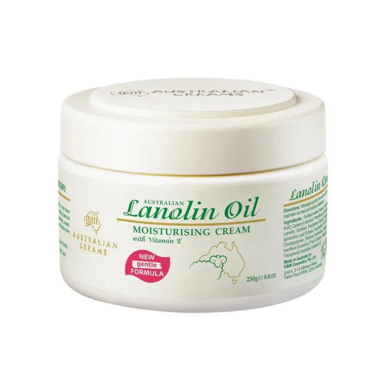 G&M Australian Lanolin Oil Moisturising Cream with Vitamin E 250g