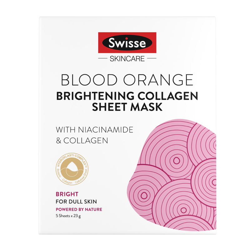 Swisse Skincare Blood Orange Brightening Collagen Sheet Mask 5pcs