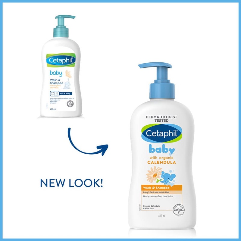 Cetaphil Baby Wash & Shampoo with Organic Calendula and Sunflower Seed Oil 400ml [Gentle & Hypoallergenic]