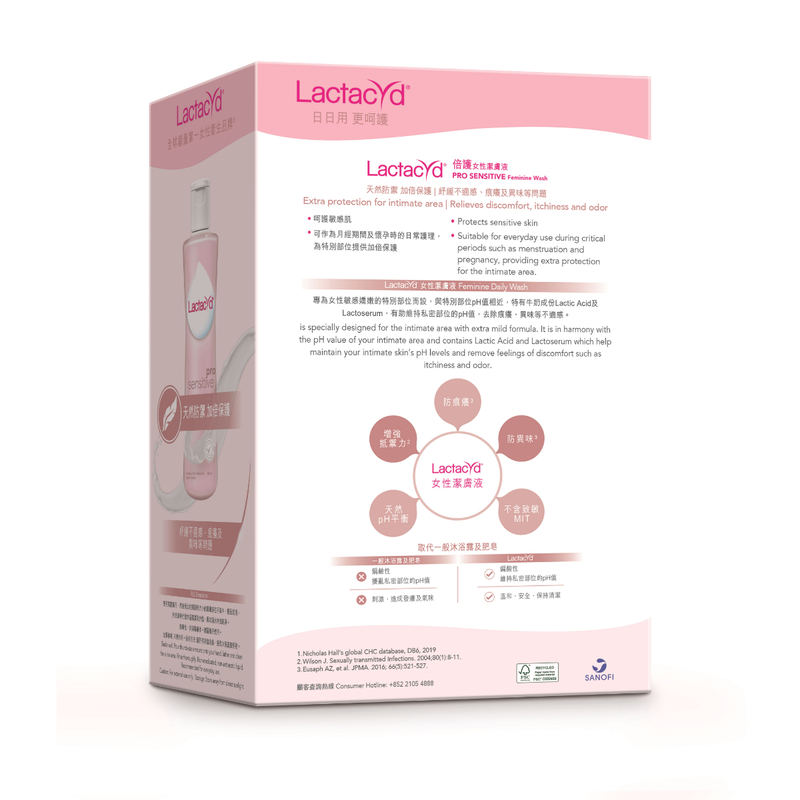 Lactacyd Pro Sensitive Feminine Wash 250ml Gift Pack+Mannings Face Towel Travel 10pcs