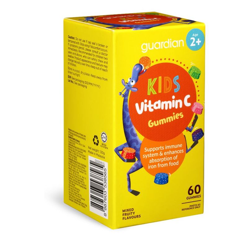 Guardian Kids Vitamin C Gummies Mixed Fruity Flavours, 60 gummies