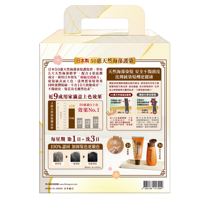 50 Megumi Coloring Shampoo 200g + Colorants (Dark Brown) 150g