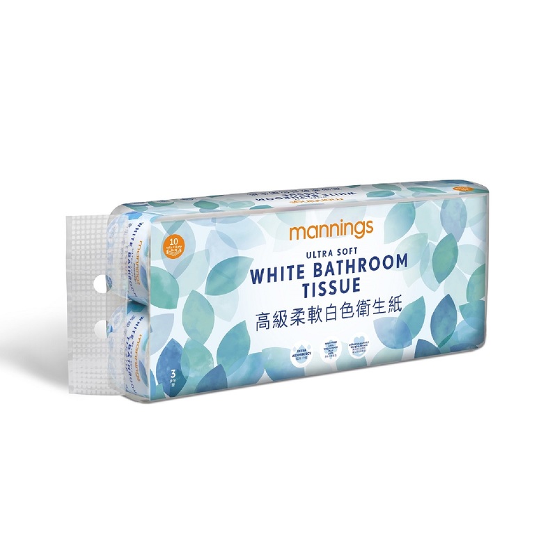 Mannings Ultra Soft White Bathroom Tissue 10 Rolls