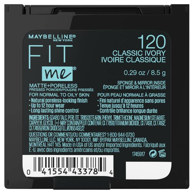 Maybelline Fit Me Matte + Poreless Powder 120 Ivory 8.5g