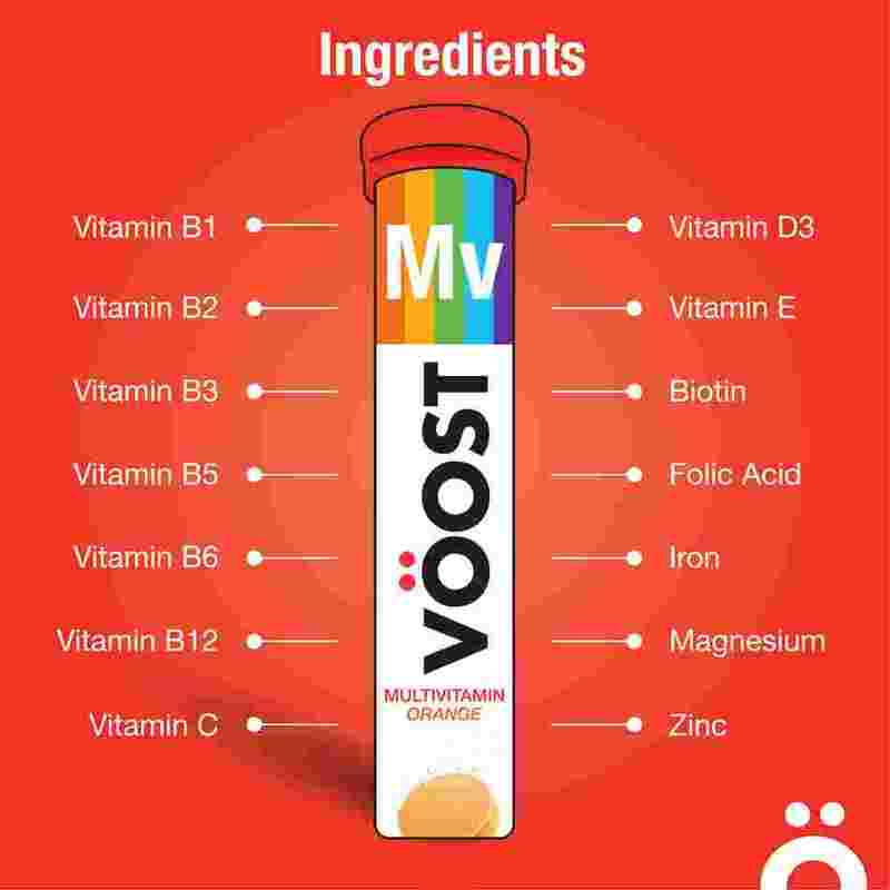 VÖOST Multivitamin Effervescent Vitamin Supplement 20 tabs