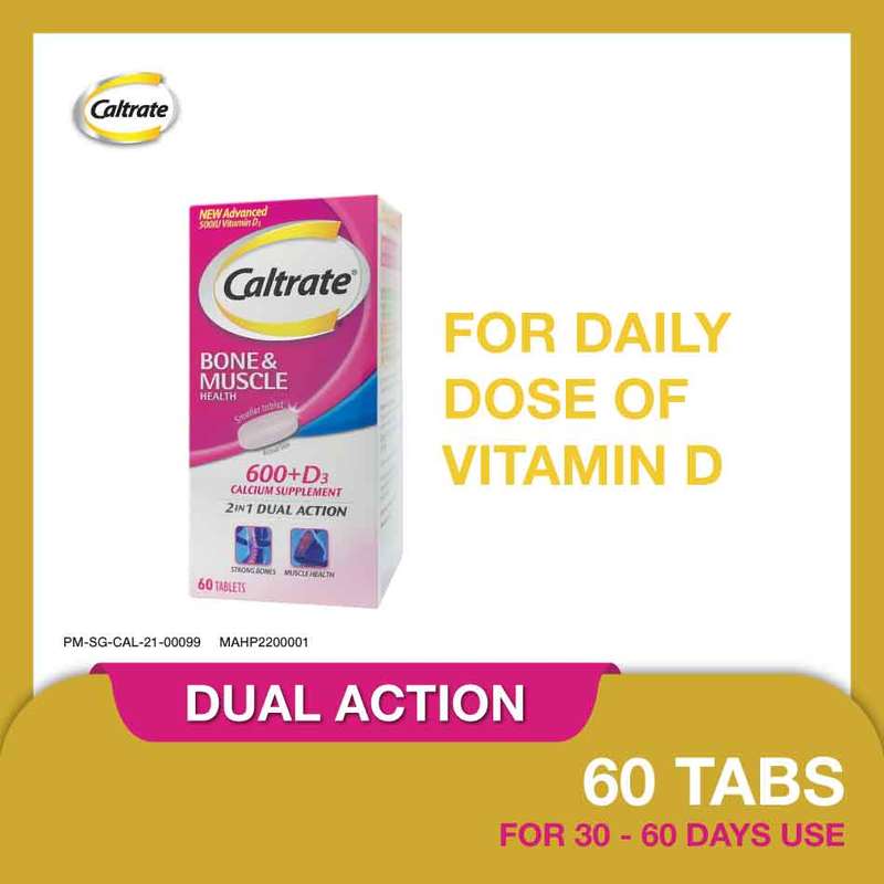 Caltrate 600+D 600mg Calcium Supplement, 60 tablets