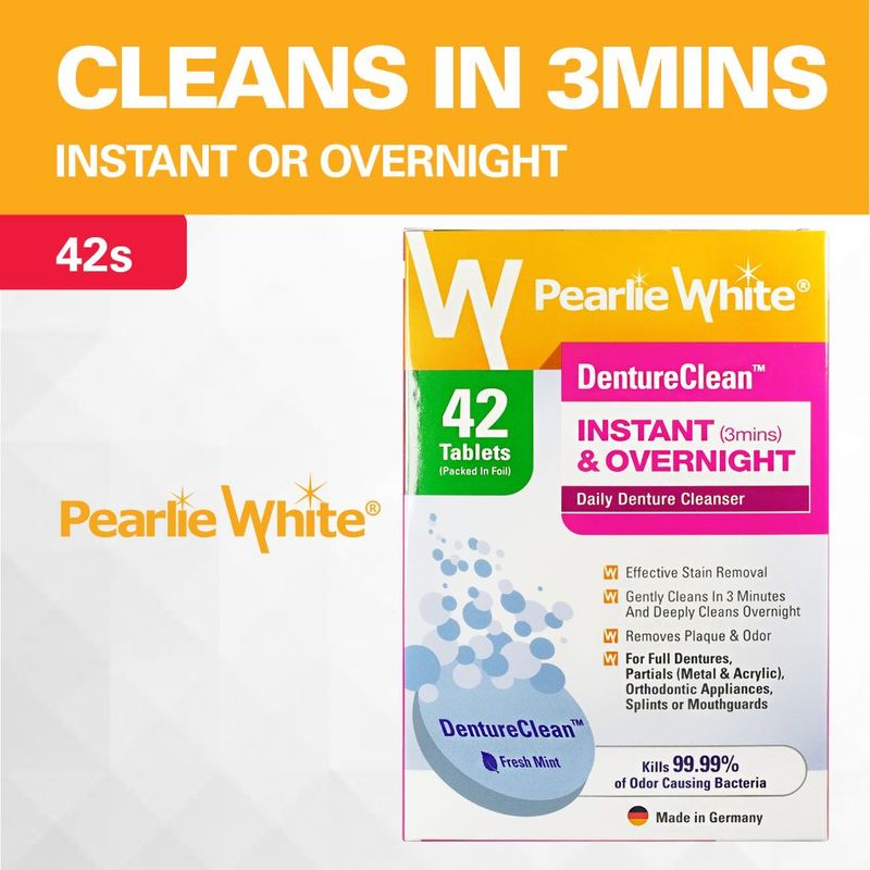 Pearlie White Denture-Cleansing Tablets, 42 tablets