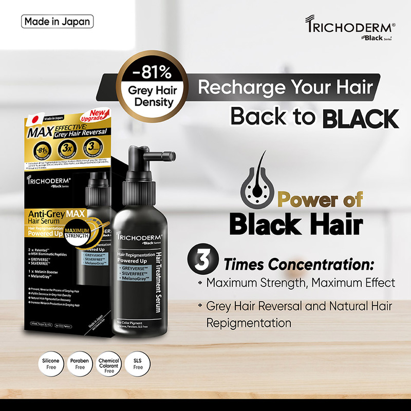 Trichoderm Black Series Anti Grey Max Hair Treatment Serum for Men and Women, 60ml