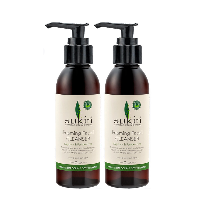 Sukin Foaming Facial Cleanser, 125ml x 2s