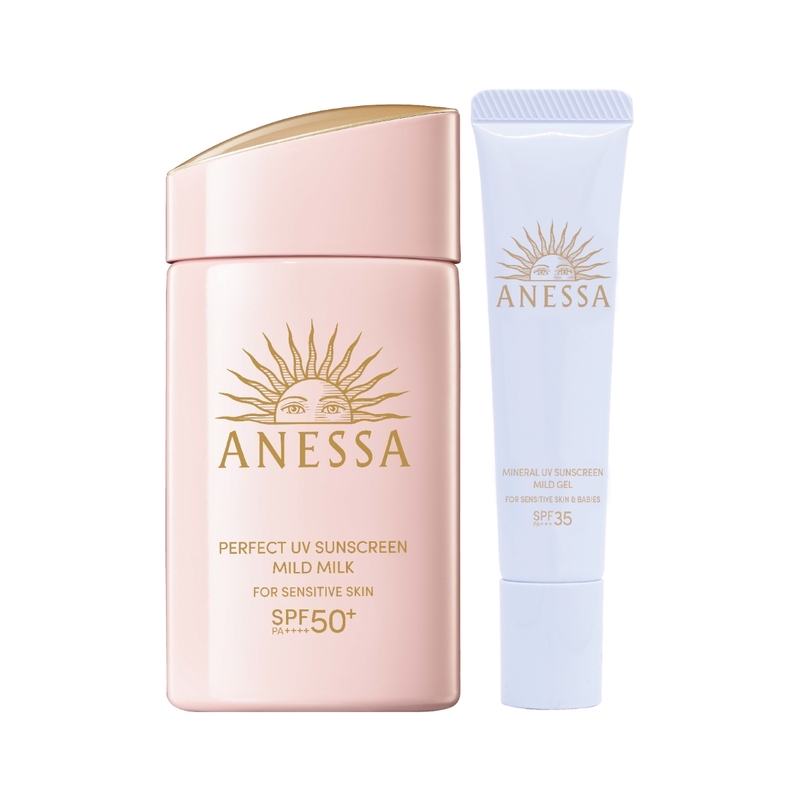 Anessa Perfect UV Sunscreen Mild Milk Limited Set 60ml Free Mineral UV Sunscreen Mild Gel 15g