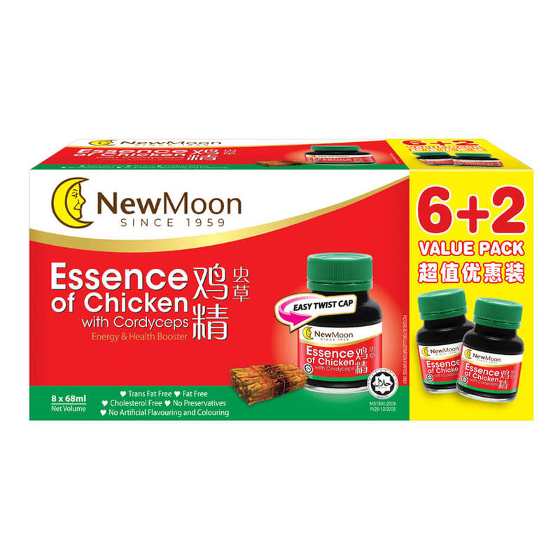 New Moon Essence Of Chicken With Cordyceps Value Pack, 8pcs x 68ml