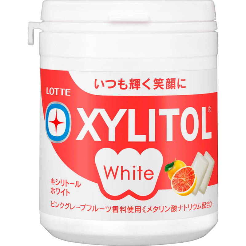 Lotte Japan Xylitol White Pink Grapefruit Gum Family Bottle 143g