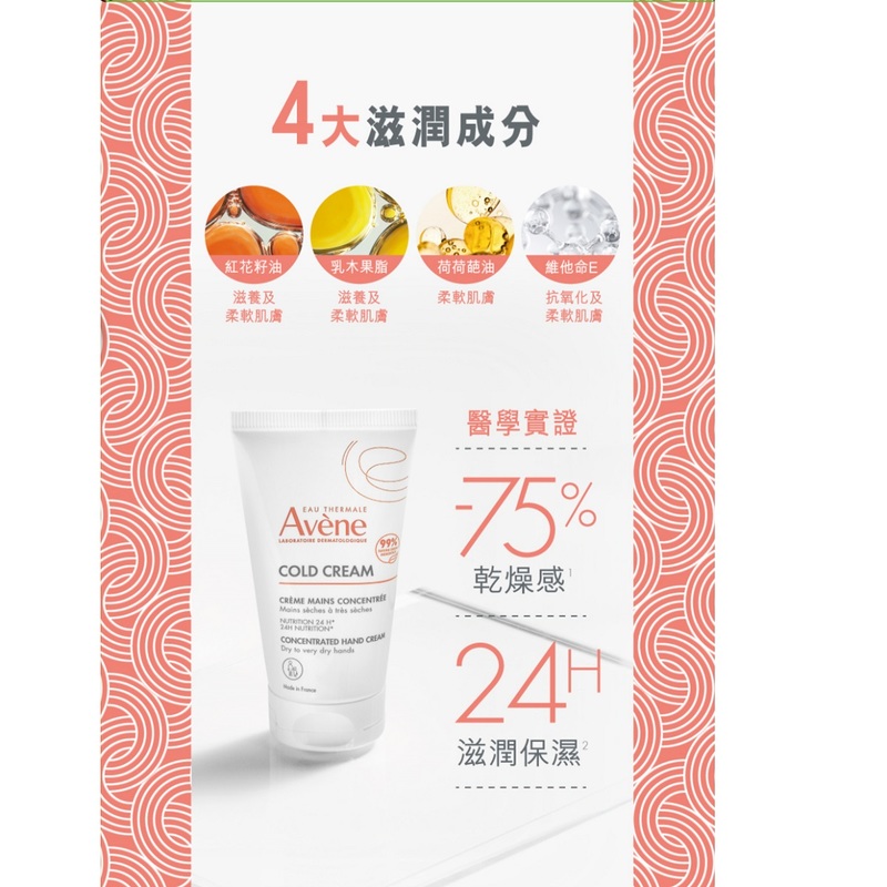 Avene Cold Cream for Hand & Lip Kit (Hand Cream 50ml + Lip Balm 4g)