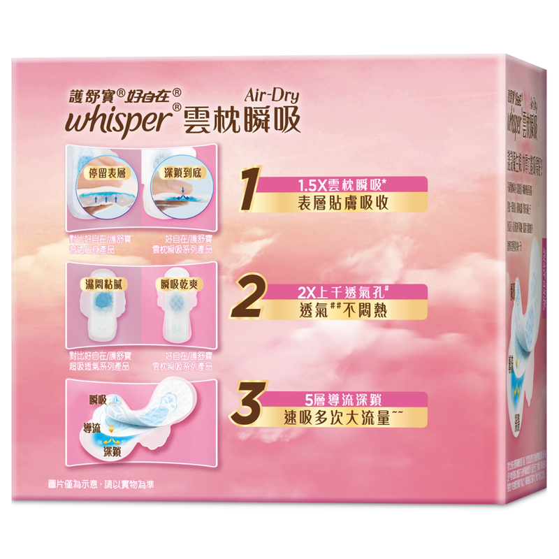 Whisper Air Dry 32cm 8pcs