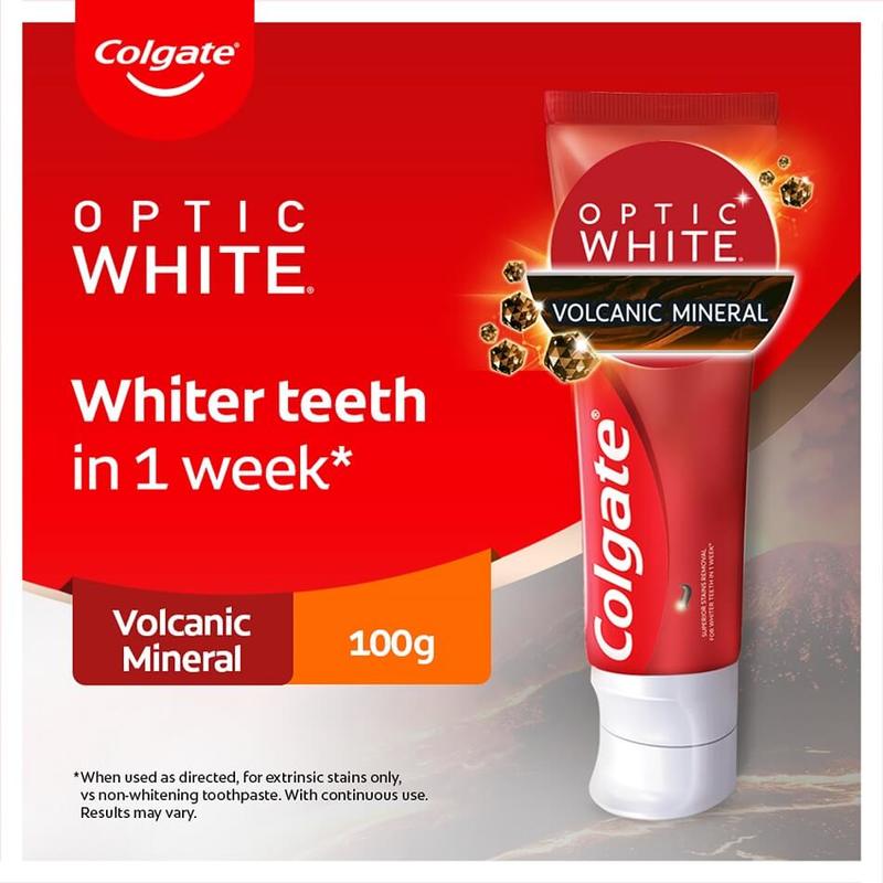Colgate Optic White Volcanic Toothpaste, 100g