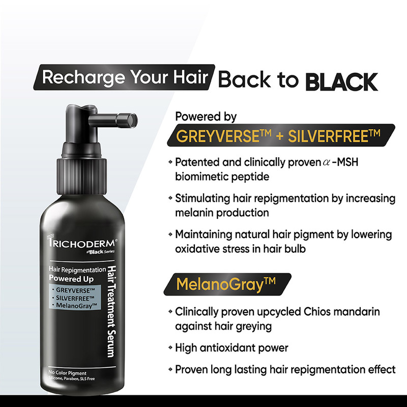 Trichoderm Black Series Anti Grey Max Hair Treatment Serum for Men and Women, 60ml