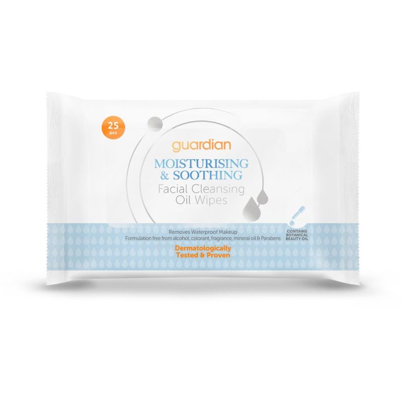 Guardian Facial Cleansing Oil Wipes Moisturising And Soothing 25s