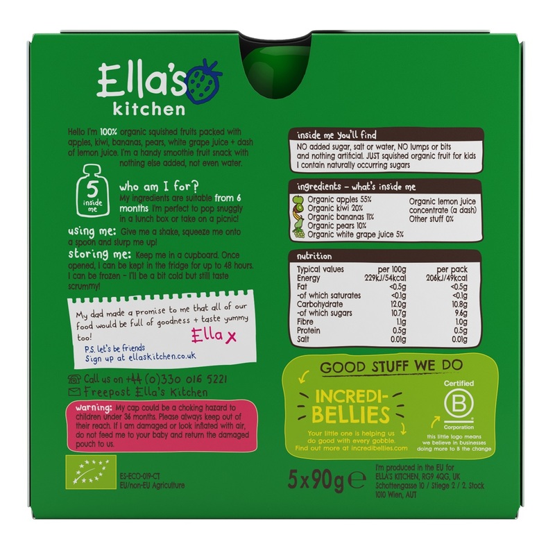Ella's Kitchen有機綠色雜果蓉 90克 x 5包